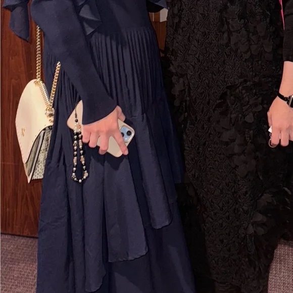 Navy Ruffled Tiered Maxi Dress - - Picture 3 of 3